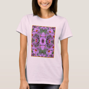 Roze New England Aster Flowers Abstract T-shirt