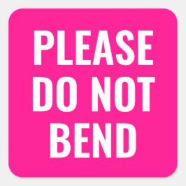 Roze niet buigen trendy eenvoudige moderne zaken vierkante sticker