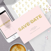 Roze niet-foto bruiloft Save the date uitnodiginge
