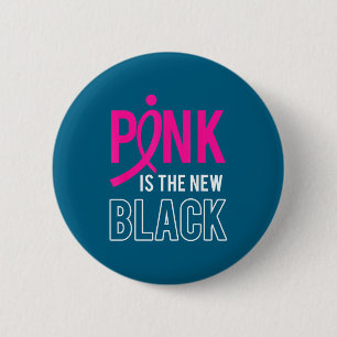 Roze Nieuwe Zwarte Borstkanker Overlevende Ontwerp Ronde Button 5,7 Cm