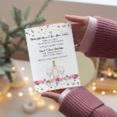 Roze Nieuwjaarsuitnodiging Kaart