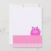 Roze Nijlpaard Feest Uitnodiging (Achterkant)
