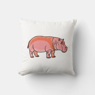 Roze Nijlpaard Kussen