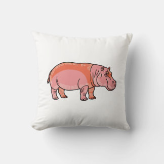 Roze Nijlpaard  Kussen