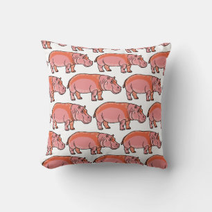 Roze Nijlpaard Kussen
