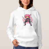 roze ninja meisje hoodie (Voorkant)