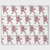 Roze  Ninja Pattern Cadeaupapier (Vlak)