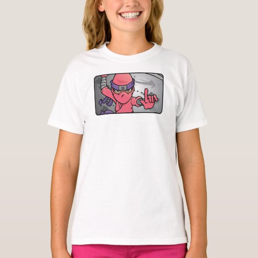  Roze Ninja T-shirt (Voorkant)