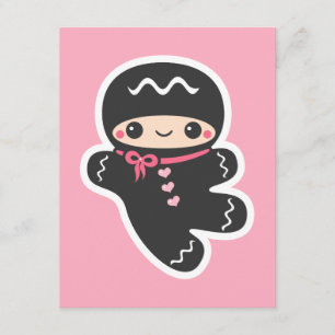 Roze Ninja verjaardagsfeestje uitnodigingen