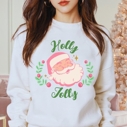 ROZE NOEL Custom  Santa Christmas Holly Joy Trui