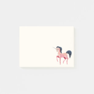 Roze Noordse Eenhoorn met Zwarte Mane Post-it® Notes