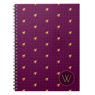 Roze notebook met gouden accenten en houndstooth-p notitieboek