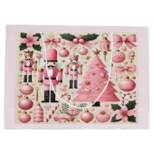 Roze Notenkraker Kerstboom Cadeautas (Achterkant)