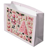 Roze Notenkraker Kerstboom Cadeautas (Achterkant Gekanteld)