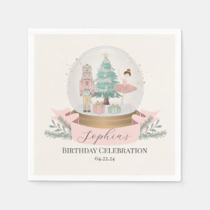 Roze Notenkraker Kerstmis Verjaardagsfeestje Servi Servet