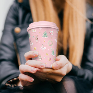 Roze Notenkraker Verjaardagsfeestje Papieren Bekers