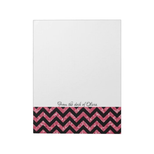 Roze Notitieblok Glitter Chevron (Gedraaid)