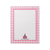 Roze Notitieblok van de leraar Gingham (Gedraaid)