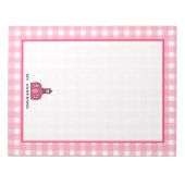Roze Notitieblok van de leraar Gingham (Voorkant)