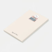 Roze Notitieblok voor retro-schrijfmachine Post-it® Notes (Schuin)