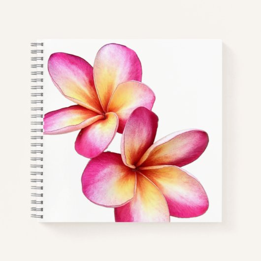 Roze Notitieboek Plumeria Spiral (Voorkant)