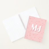Roze notitieboekje met initialen notitieboek (Binnen)