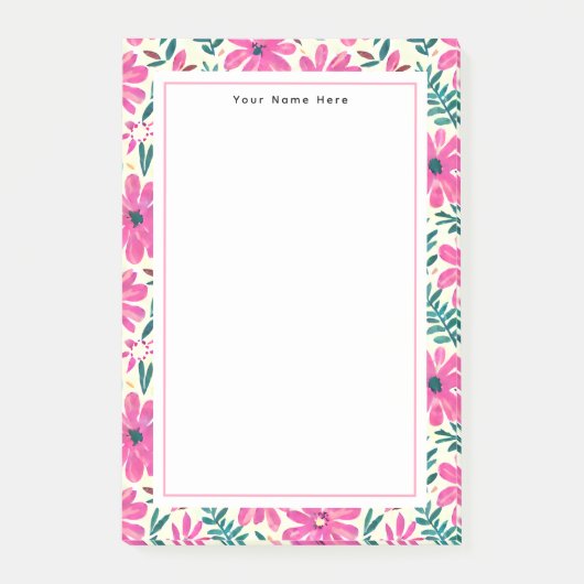 Roze notities van het flessenpatroon post-it® notes (Voorkant)