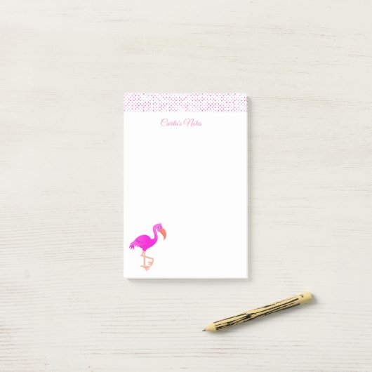 Roze notities voor Flamingo Post-It Post-it® Notes (Op bureau)