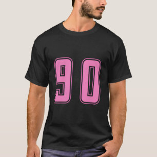 Roze Nummer 90 Team Junior Sport Genummerd Uniform T-shirt