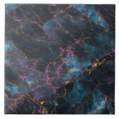 Roze Oceaan Blauw Goud Marmer Populair Collectie Tegeltje (Voorkant)