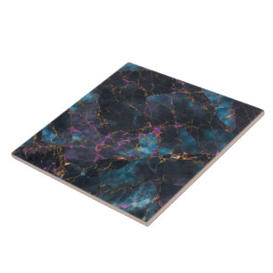 Roze Oceaan Blauw Goud Marmer Populair Collectie Tegeltje