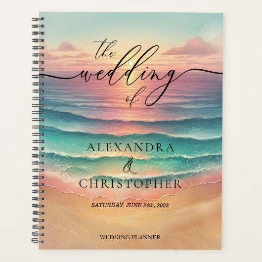 Roze Ocean Beach Schattigee Signature Zomergroene Planner (Voorkant)