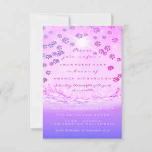 Roze Ocean Bridal Sweet 16th Floral Confetti Waves Kaart
