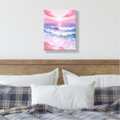 Roze Ocean Shore Beach Schilderij Canvas Afdruk (Insitu (Slaapkamer))