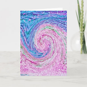 Roze Ocean Wave Abstracte Art Note Kaart