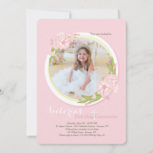 Roze ochtend glorie religieuze foto uitnodiging