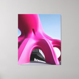 Roze octo-architectuur canvas afdruk