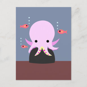 Roze octopus Briefkaart