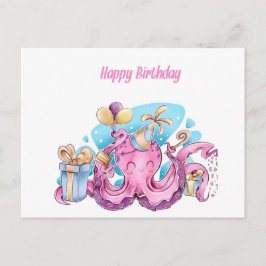 roze octopus briefkaart