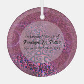 Roze Octopus Fractal Memorial Suncatcher Glas Ornament (Voorkant)