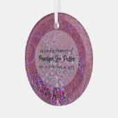 Roze Octopus Fractal Memorial Suncatcher Glas Ornament (Voorkant links)