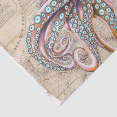 Roze octopus Full  Map Compass Beach Tissuepapier (Detail)