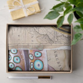 Roze octopus Kraken  Map Compass Tissuepapier (Geschenk)