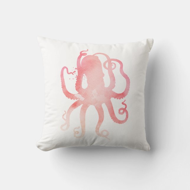 Roze octopus kussen (Voorkant)