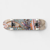 Roze octopus Map Kraken Nautical Skateboard (Horizontaal)