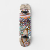 Roze octopus Map Kraken Nautical Skateboard (Voorkant)