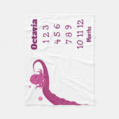 Roze Octopus Naam Milestone Fleece Deken (Voorkant)
