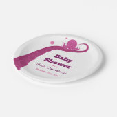 Roze octopus | Papieren Borden Bordje (Gekanteld)
