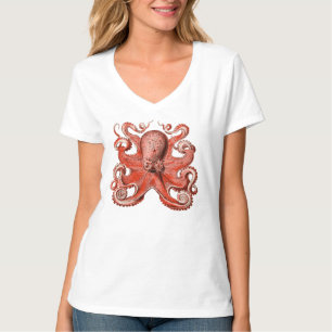Roze Octopus Zee creatie T-shirt
