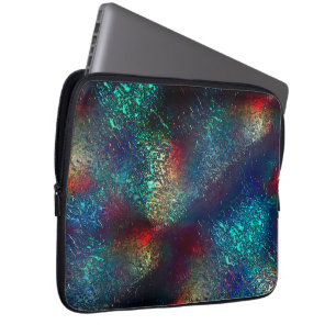 Roze of aluminiumfolie onder blauw en rood plastic laptop sleeve